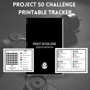 Project 50 Challenge Printable Tracker | Fitness, Motivation, and Lifestyle Products