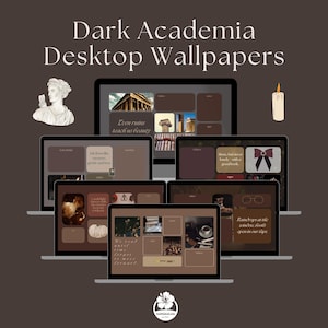 Organizador de fondos de pantalla de Dark Academia, colección mensual 2026 (descarga digital)