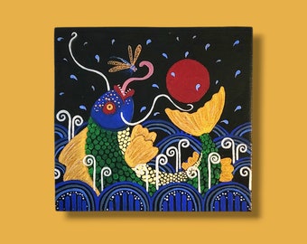 Becoming a Dragon Minhwa/Small Korean Folk Art Painting