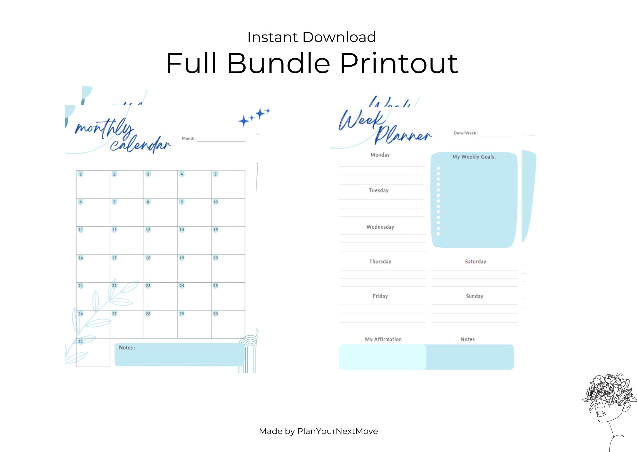 Full Bundle Planner Printable / Instant Download / Yearly - Etsy