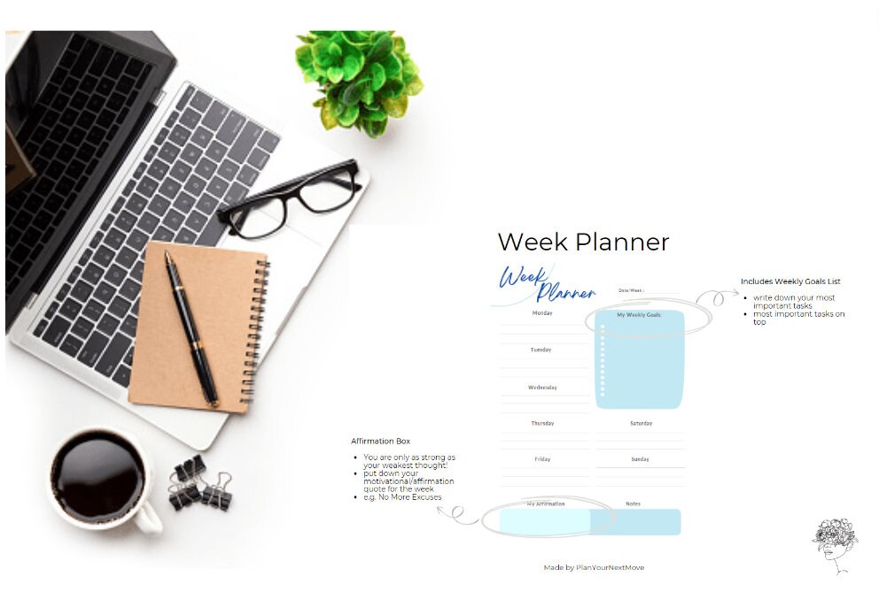 Weekly Planner Printable / Instant Download / Weekly Planning / Goal ...