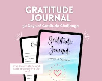 Digital Daily Gratitude Journal | Gratitude Guided Journal Template | Gratitude Diary Printable Planner | Wellness Journal Prompts