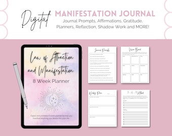 Manifestation Digital Journal | Law of Attraction Digital Journal | Law of Attraction Printable Planner | Manifestation Printable Workbook