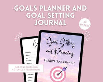 Goals Digital Planner | Goal Setting Workbook | Dreams Vision Printable Planner | Goal Tracking Journal | Success Planner Guide Journaling