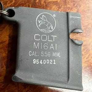 Colt M16A1 Keychain Made from Retired Surplus Demilled M16, -- USGI, Vietnam, Handmade, Collector, Historical, US Army, Marines