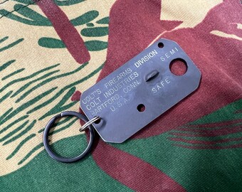 Colt M16A1 Keychain Made from Retired Surplus Demilled M16, -- USGI, Vietnam War, Handmade, Collector, Army, Armed Forces, USA, Retro