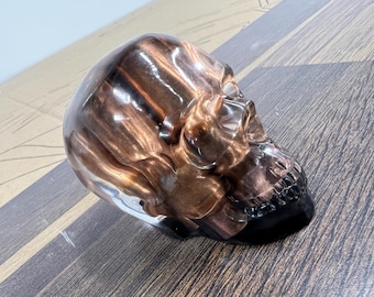 Epoxy Resin Bullet Skull Paperweight - decorative, cool, curio, spooky, 762X54R