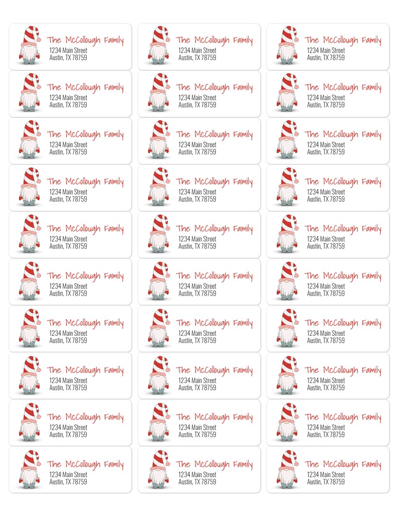 Printable Christmas Return Address Labels, Christmas Return Labels