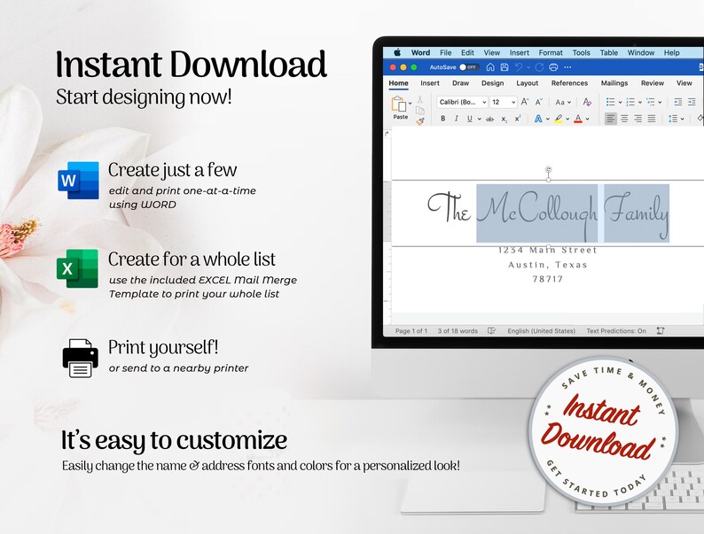 Christmas Envelope Template, Printable, Digital Download, Editable ...