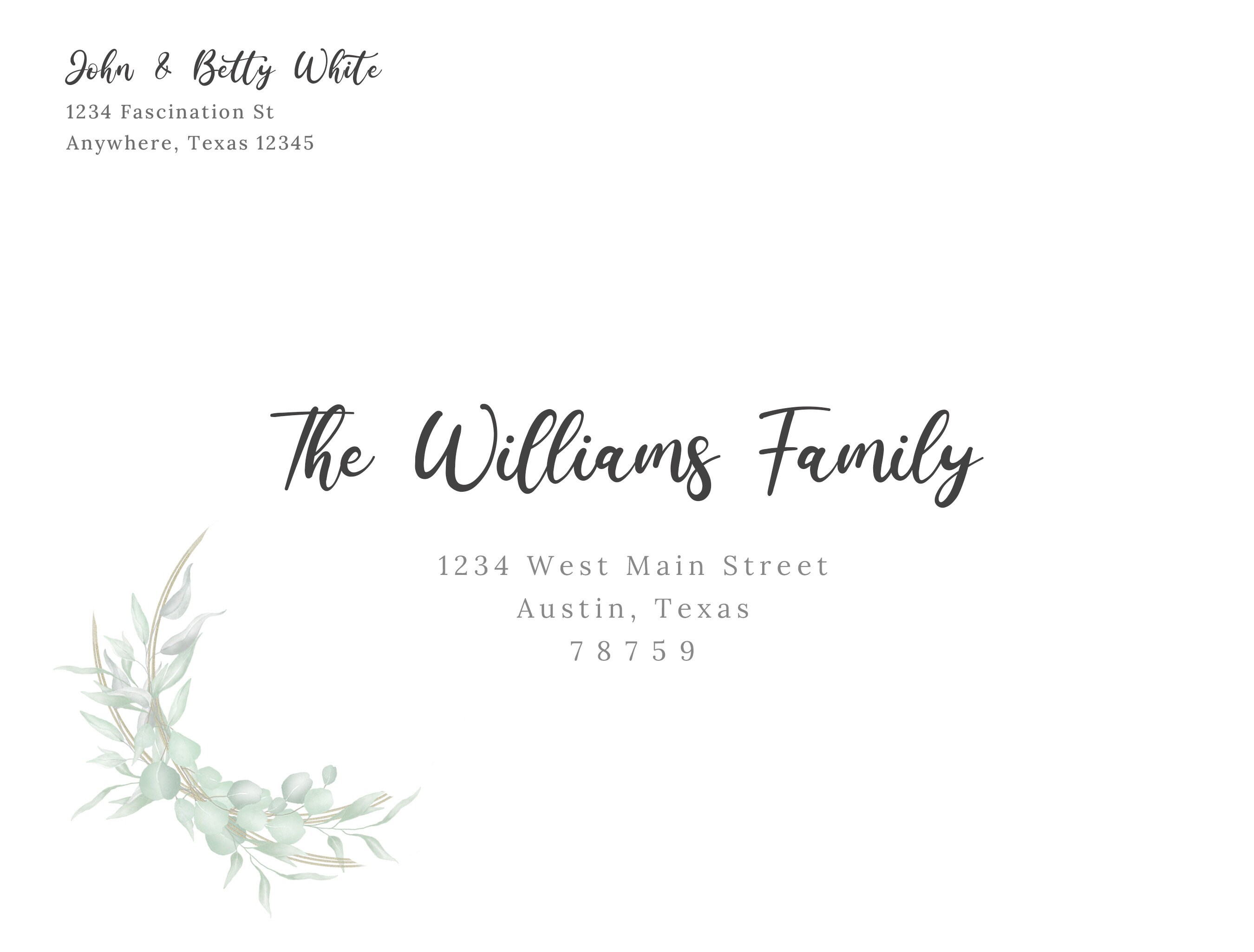 5x7 Envelope Template Printable Digital Download Editable Etsy