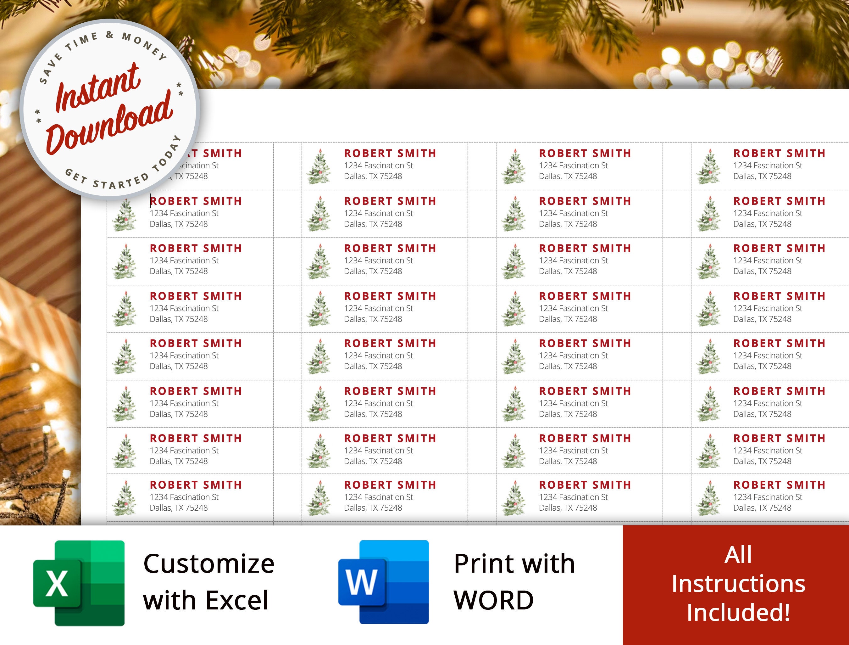 Avery 8167 christmas labels
