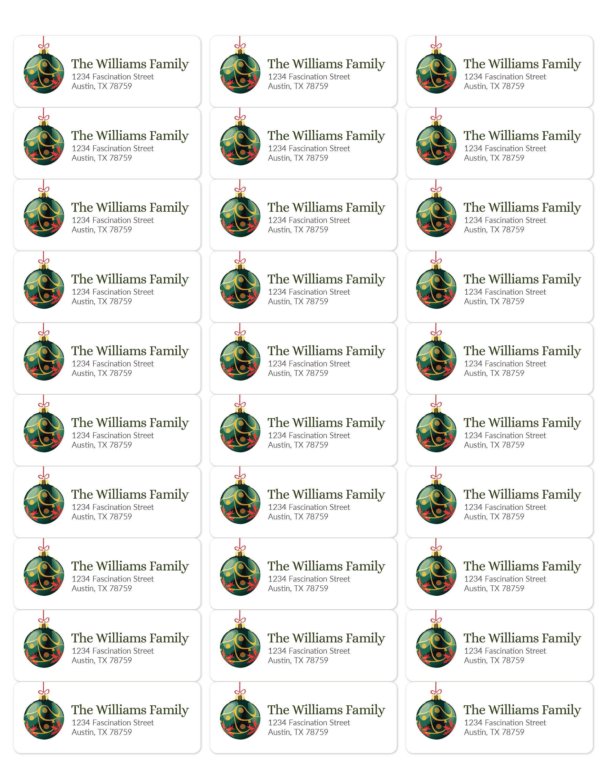 Printable Christmas Return Address Labels, Christmas Return Labels Printable Christmas Return Address Labels, Christmas Return Labels