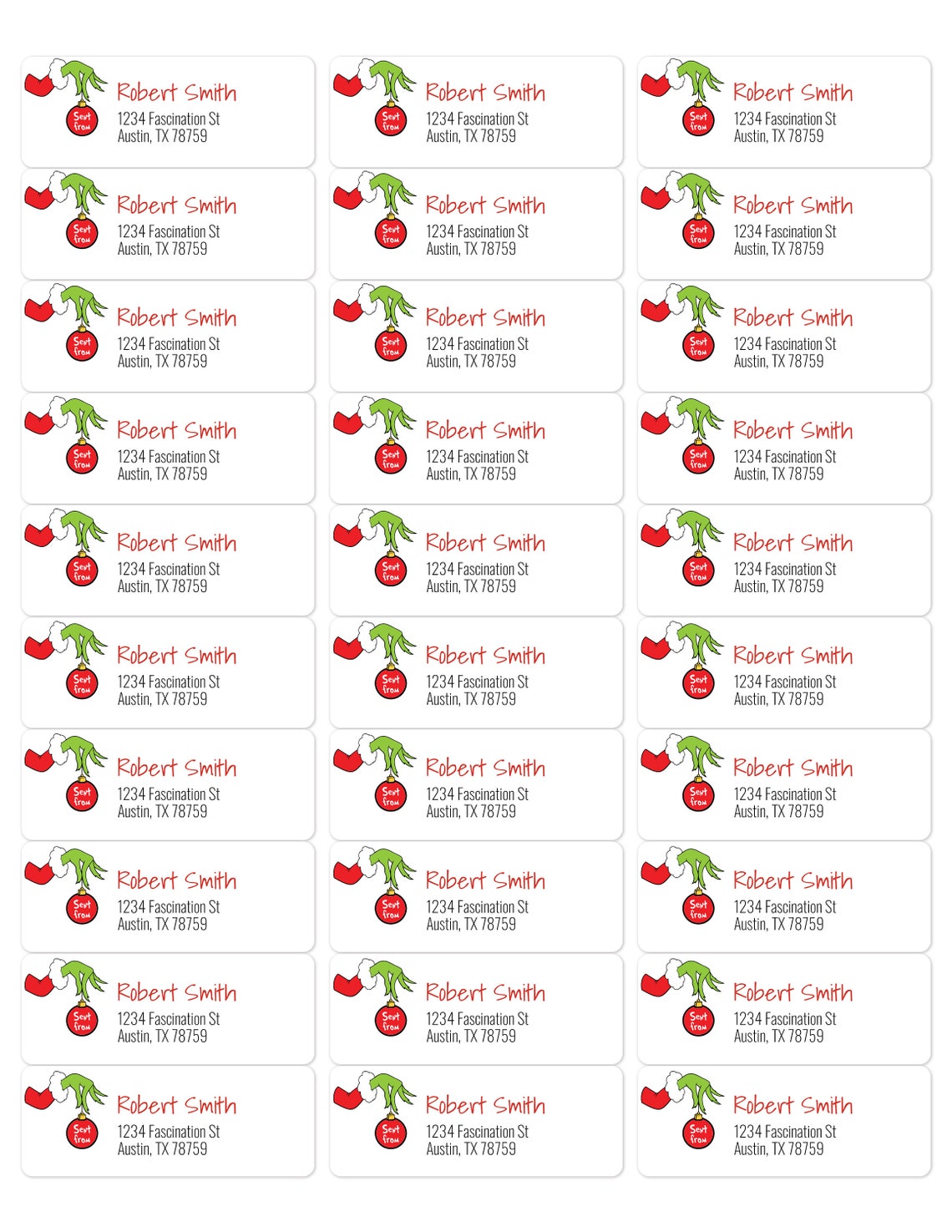 Printable Christmas Return Address Labels, Christmas Return Labels Printable Christmas Return Address Labels, Christmas Return Labels
