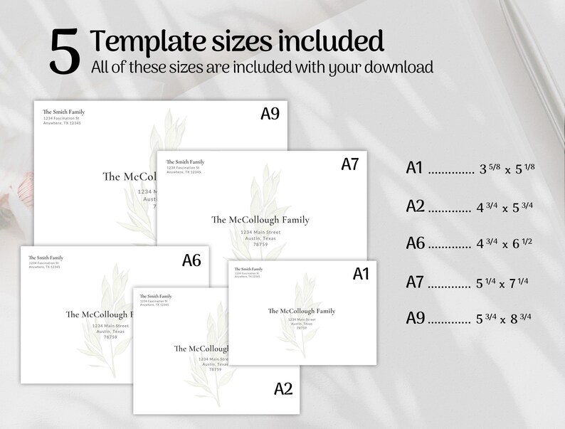 Christmas Envelope Template, Printable, Digital Download, Editable