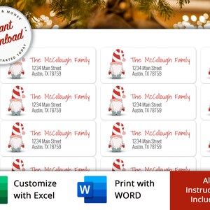 Printable Christmas Return Address Labels, Christmas Return Labels, Return Address Label Template, Printable Christmas Labels