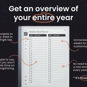 Remarkable 2 Weekly Planner Bundle, Hyperlinked Productivity & Meal ...