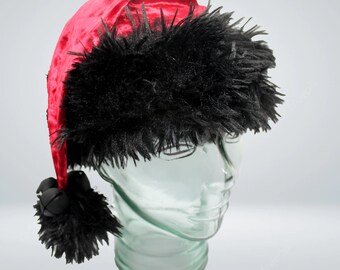 Christmas Hat with Black Fur and Bells