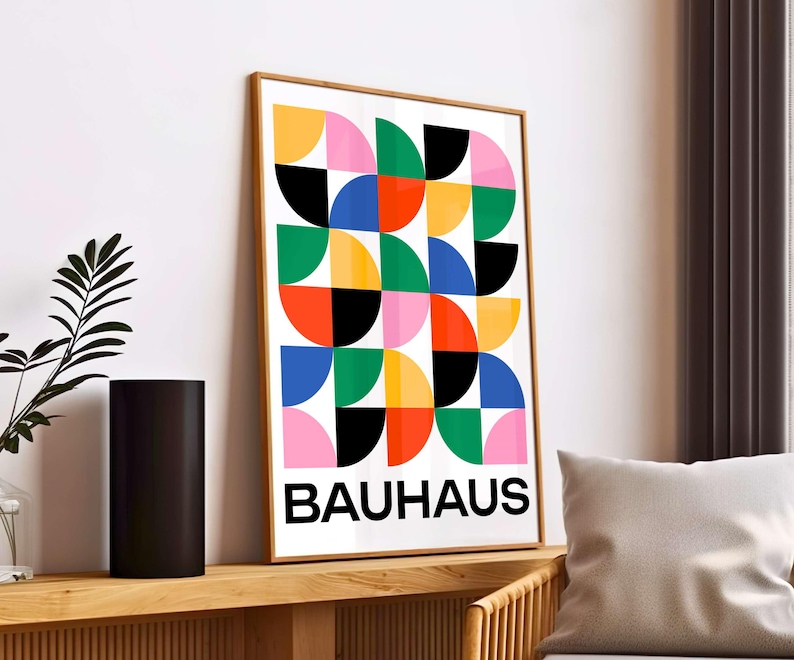Bauhaus Poster Set of 3, Gallery Wall Set, Retro Geometrical Poster ...