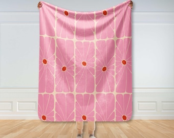 Matisse Blumendecke, weicher Sofawurf, Fleece-Tagesdecke, rosa Decke, Wohnzimmerdekor, Blumenpicknickdecke, Blumenmarkt, Mädchenzimmer