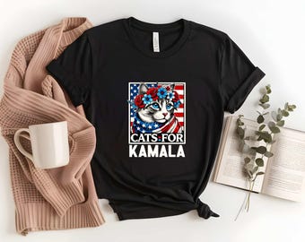 Camiseta de Kamala Harris, camiseta de señora presidenta, camiseta demócrata, elecciones 2024, camiseta de voto demócrata, camiseta de Kamala, elecciones estadounidenses, Cat Lady for Harris