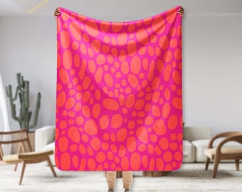 Rosa Decke Terra Muster Orange Sofa werfen Fleece Tagesdecke Wohnzimmer Dekor flauschige Abdeckung lebendige Cutecore Tiny Haus Geschenk Valentinstag