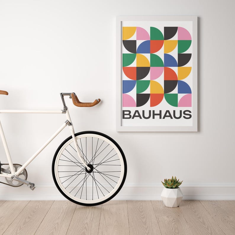 Bauhaus Poster Set of 3, Gallery Wall Set, Retro Geometrical Poster ...