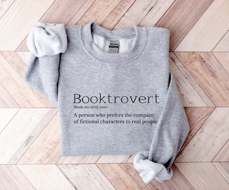 Booktrovert sweatshirt, bookish shirt, bookworm sweatshirt, Book club Sweater,book club gift, Book Lover,Book Crewneck, Valentine's day gift image 1