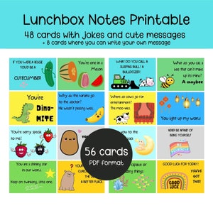 Lunch Box Notes Printable, Kids Lunchbox jokes, Lunchbox cards, Funny cards, Cute lunchbox notes, Positive Affirmations for Kids, kids game