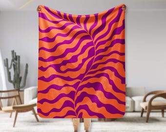 Matisse Decke Lila Weich Sofa Überwurf Orange Fleece Tagesdecke Wohnzimmer Dekor Flauschige Abdeckung Cutecore Mädchenzimmer Tiny Home Ästhetisches Geschenk