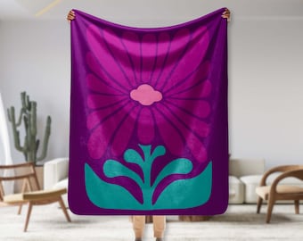 Matisse Blumen Decke Lila Weicher Sofaüberwurf Rosa Fleece Tagesdecke Wohnzimmer Blumenstrauß Dekor Flauschiger Bezug Cutecore Mädchen Cottagecore Geschenk