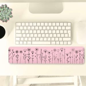 Wrist Rest, Keyboard Wrist Pad, Home Office Decor Desk mat, Desk Accessories,Keyboard deskmat, Hand Arm Support, Floral Pink Gift Colleague