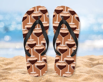 Espresso Martini Flip-Flops, Kaffee Strand Sandalen, Signature Drink, Outdoor Hosting Zubehör, Pool Party, Geschenkideen, Elopement After Party