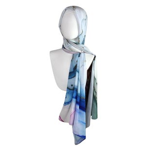 Luxury Watercolor Printed Hijab - Elegant Printed Crepe Chiffon Scarf, Multi-colored hijab, Premium Quality Gift for Mother, Sister, Friend