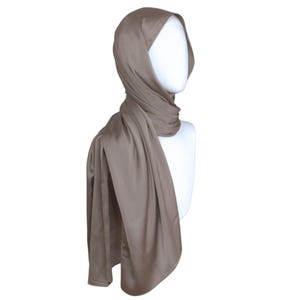 Taupe Satin Crinkle Hijab For Formal occasions, taupe party hijab, fancy hijab, sparkly hijab for special occasions, hijab for eid