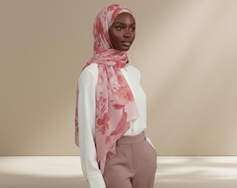 Watercolor Floral Bamboo Modal Hijab: Soft, Breathable, Lightweight Scarf