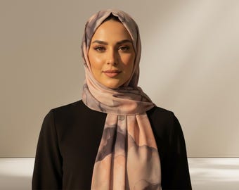 Watercolor Textured Hijab For Formal occasions, fancy hijab scarf, hijab for special occasions and work, hijab eid, Muslim gifts