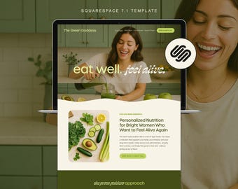 Nutritionist Coach Squarespace 7.1 Template, Health &  Wellness Website, Business Website Template, Small Business Marketing