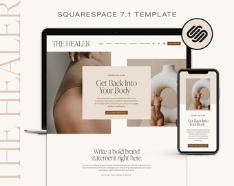 Website Template Squarespace 7.1 / Health Coaching Templates / Yoga Website Template / Minimalist Web Design / Wellness Branding