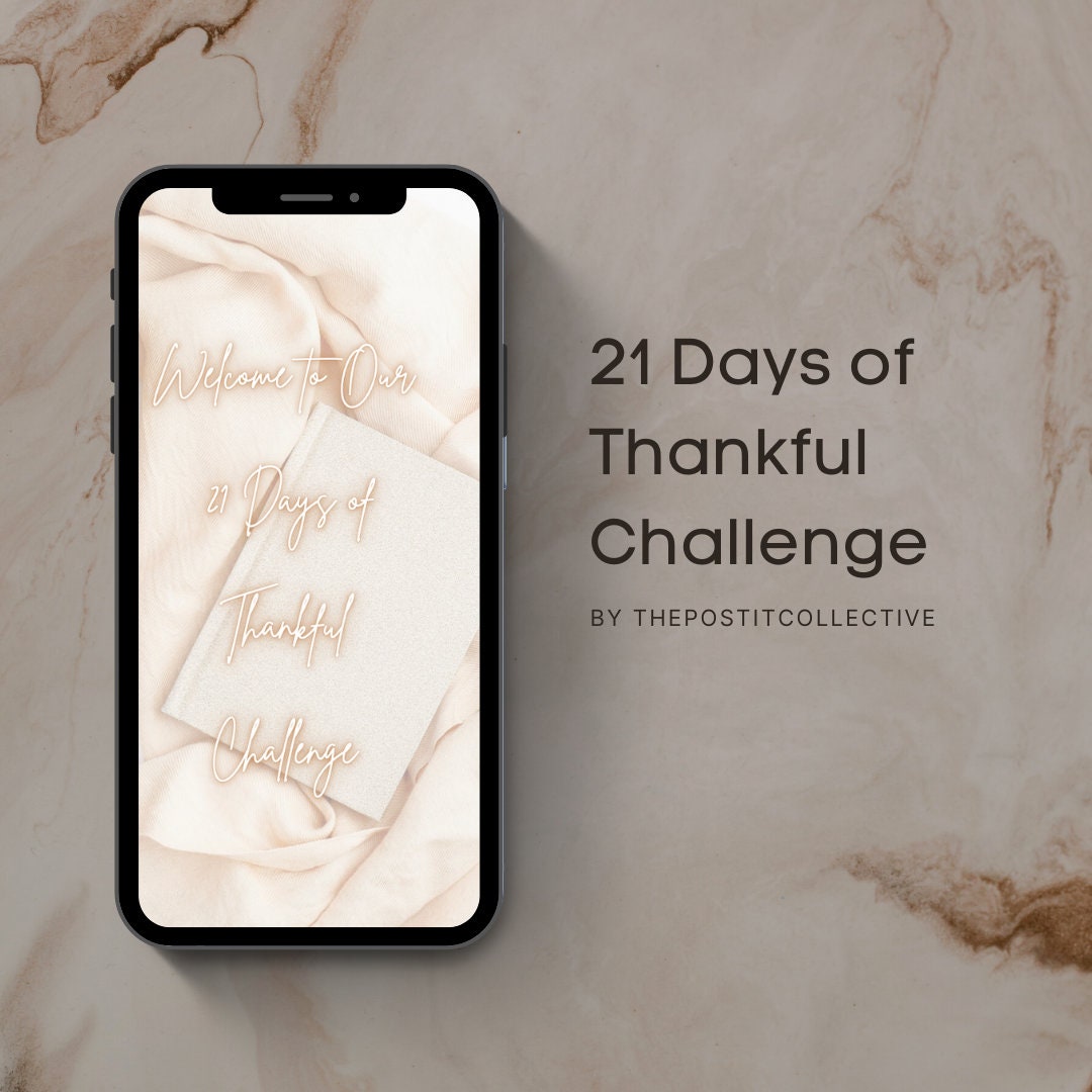 November Thankful Challenge Printable Gratitude Journal Wellness