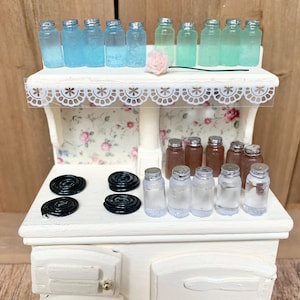 Miniature Dollhouse Mason Canning Jars set of 5.
