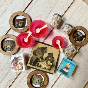Miniature Bundle Goldilocks and the Three Bears Theme decor Dollhouse