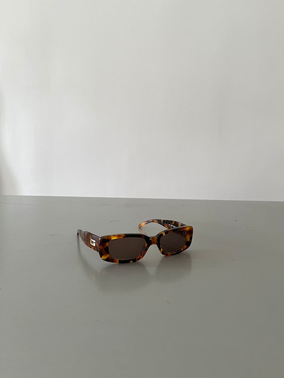 GUCCI Vintage Sunglasses 90s Mens Womens Brown Rectan… Gem