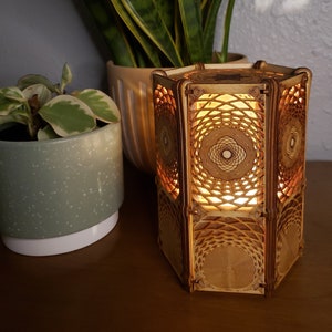 Boho Hippie Lamp for Meditation / Night Light / Zen Space / Sacred Geometry Lamp