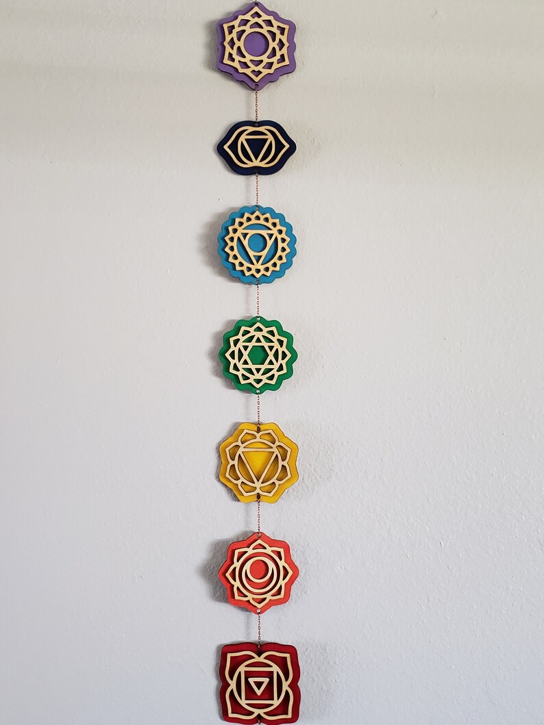 Seven Chakras Wall Hanging / Chakra Wall Decor / Rainbow Etsy