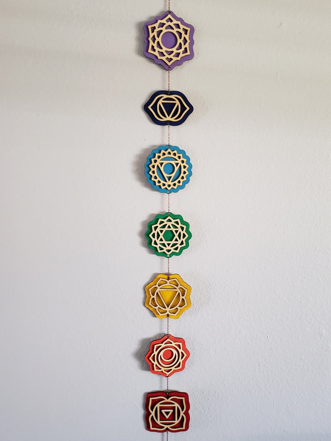 Seven Chakras Wall Hanging / Chakra Wall Decor / Rainbow Chakra Wall