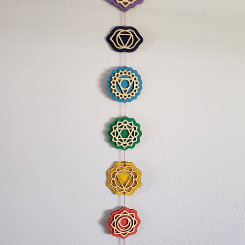 Seven Chakras Wall Hanging / Chakra Wall Decor / Rainbow Etsy