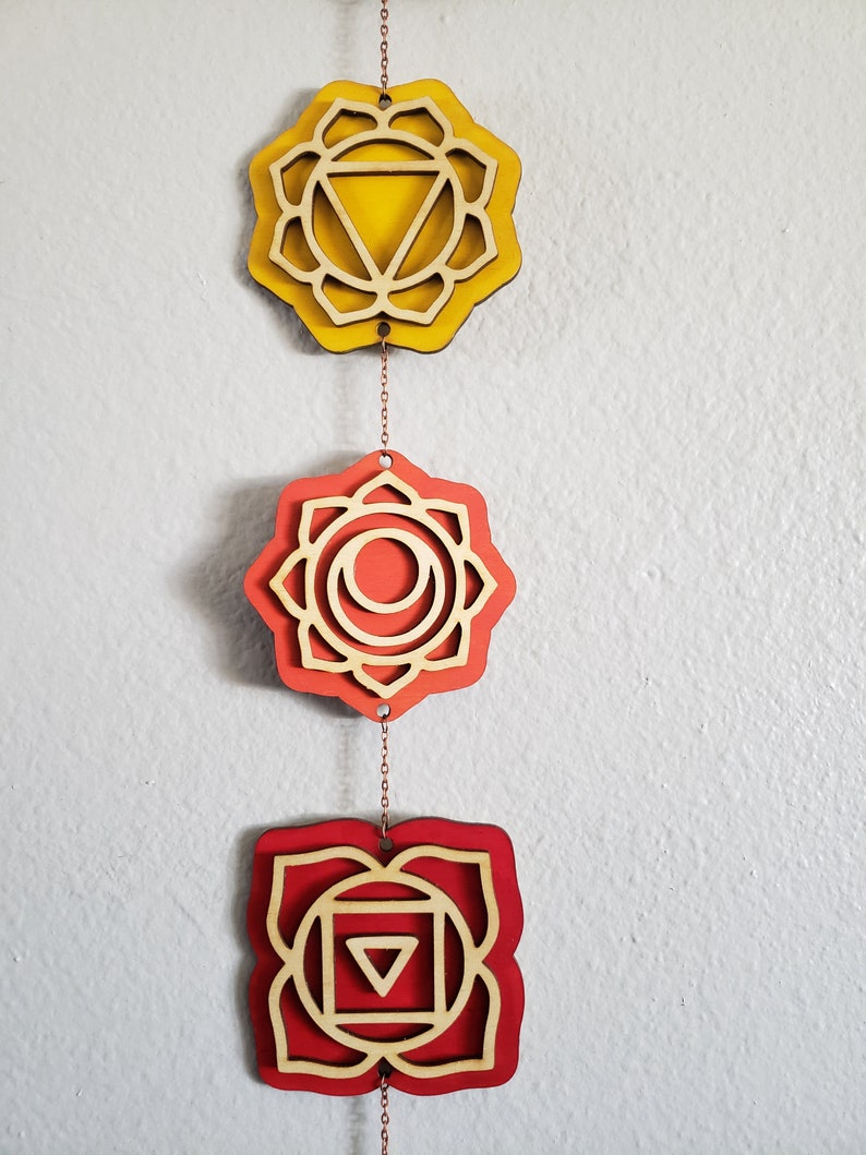 Seven Chakras Wall Hanging / Chakra Wall Decor / Rainbow Etsy