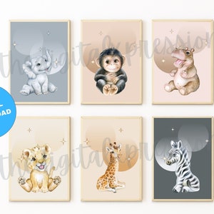 Baby nursary PDF File Instant Download Printable Picture for Baby Nursery Animal Pictures Download Baby decor Wall Hanging Nursery Art Decor