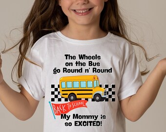Funny Back to School Kids T-Shirt: Retro School Bus Tee