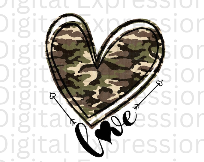 Camo Big Heart Tee Unisex main image 0